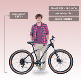CRADIAC Xtreme 7 Speed | 18.5 INCH HI-TENSILE Steel Frame | 29T Mountain Bike | Front Suspension | Dual DISC